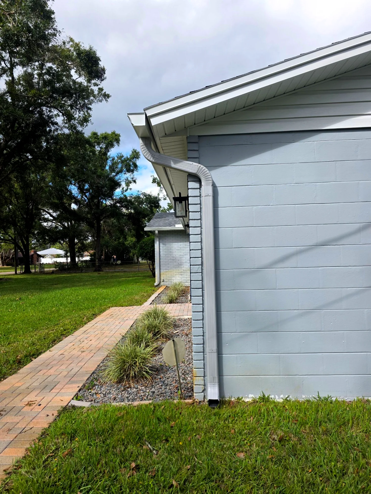 Gutter downspout and drainage on a South Florida home