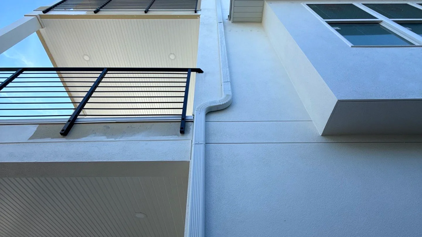 Downspout installation on a Hollywood, FL home
