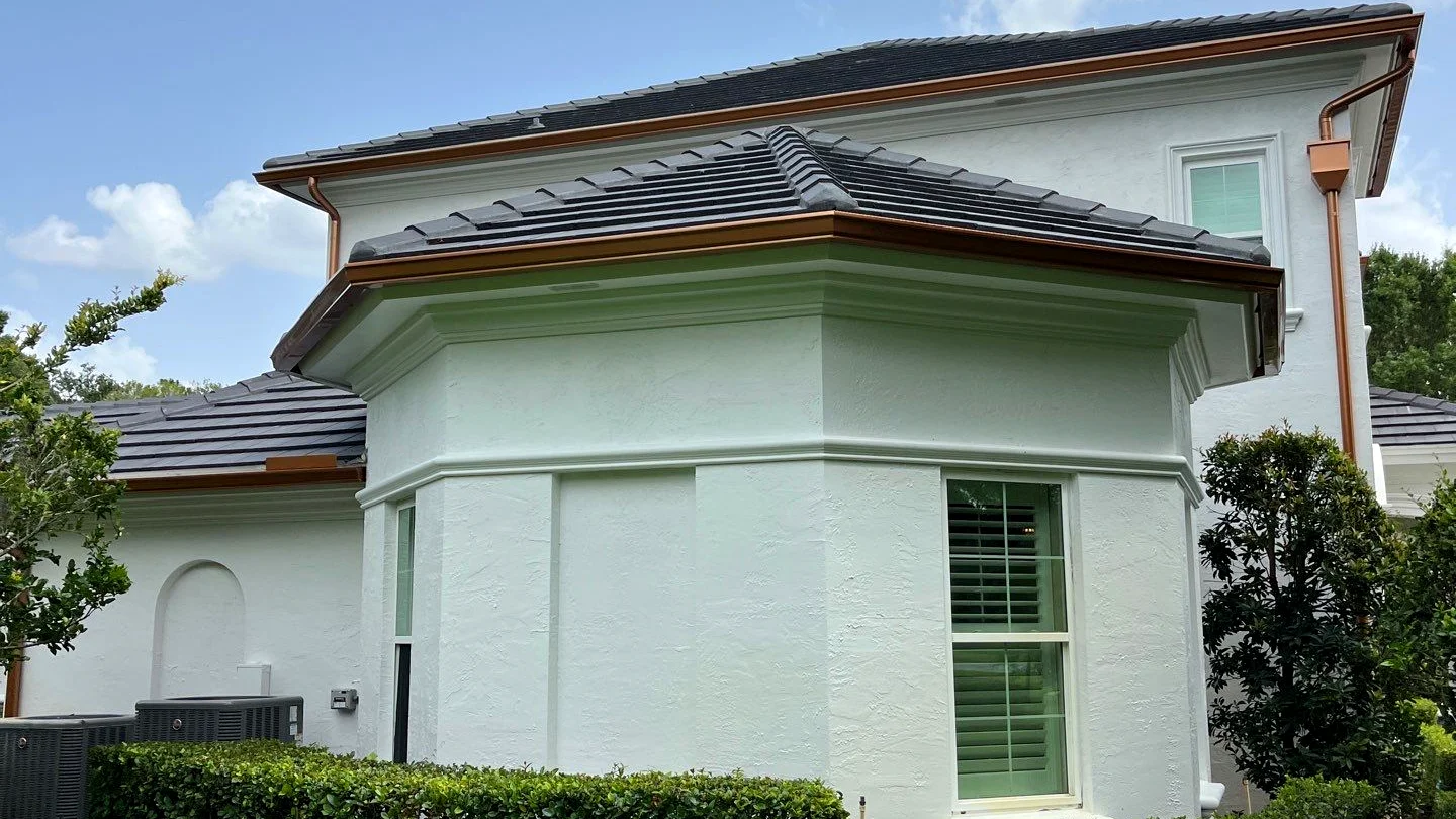 Copper gutter system on a South Florida home